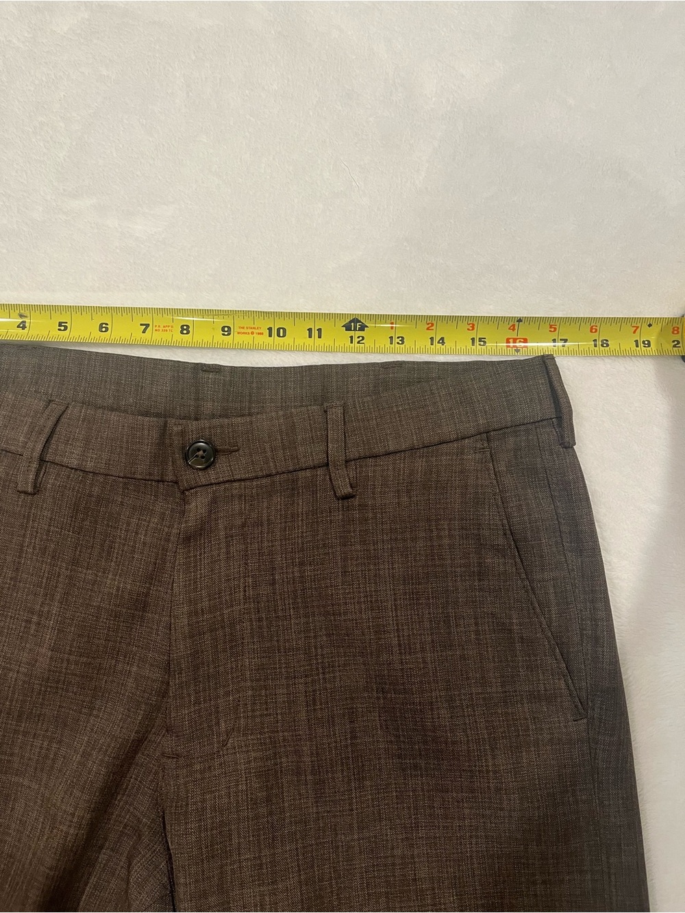 Haggar H26 Men's Straight Fit Brown Dress Pants - Picture 3 of 7